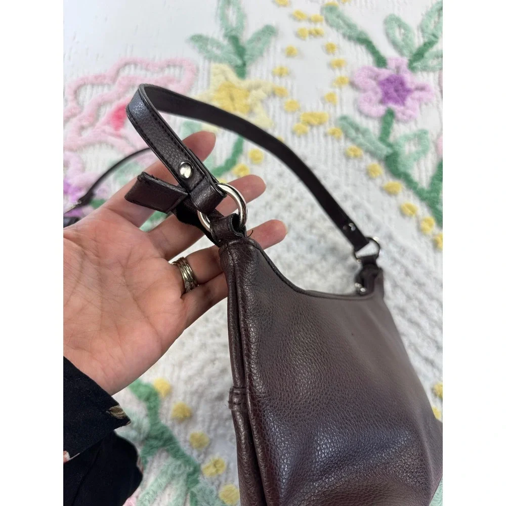 Sonoma Life Style Dark Brown Pebbled Faux Leather Shoulder Bag with Pouch